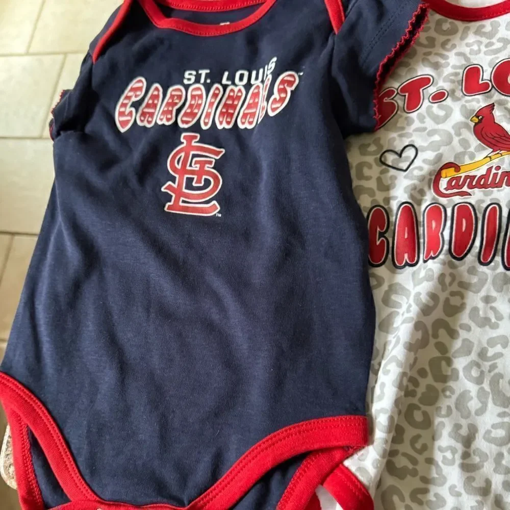 MLB Major League Baseball St.Louis Cardinals Girls Baby Onzie Lot of 3 NWT 6-9M